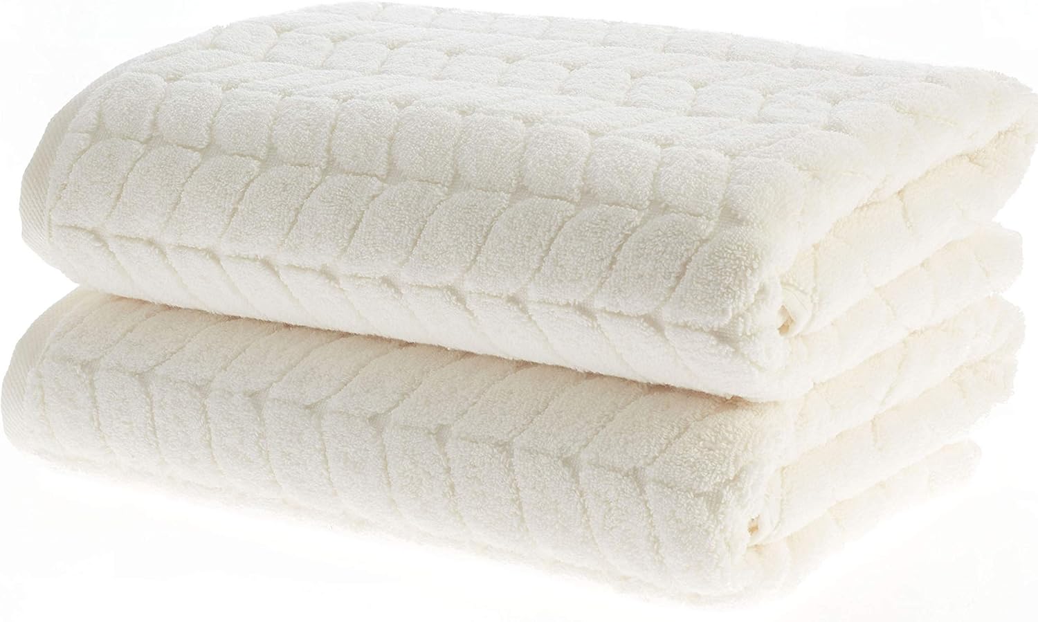 BAGNO MILANO Turkish Bath Towels, Soft Plush Jacquard Luxury Bath Towels, Quick Dry Towel Set (Cream, 4 Pcs Hand Towel Set)