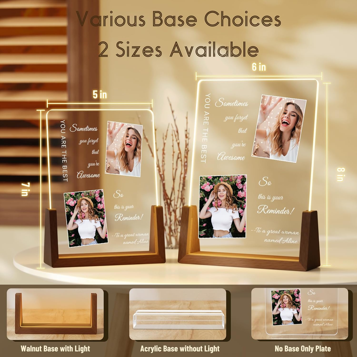 Photo Decorative Plaque Personalized Gifts, Custom Gifts for Him Her, Customized Picture Frame for Boyfriend Girlfriend Couples Wife Women on Anniversary Birthday