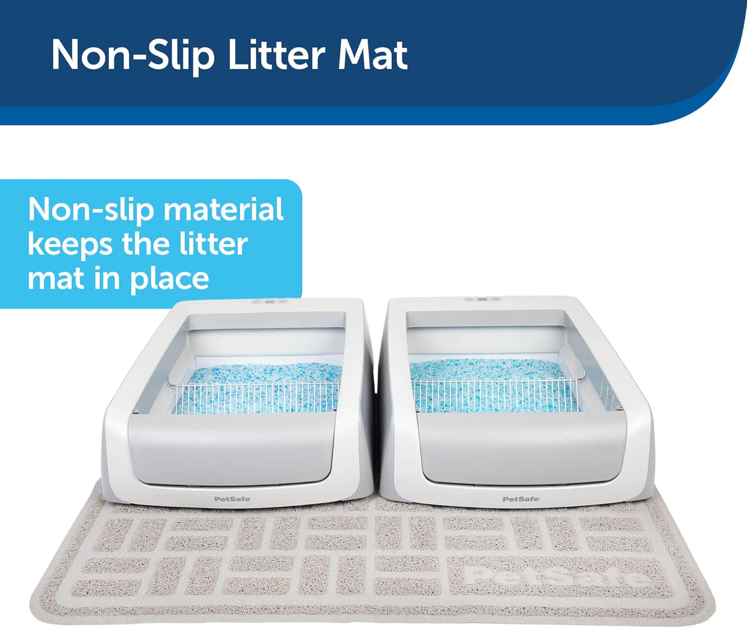 PetSafe Cat Litter Mat - Waterproof Litter Trapping Mat for Hygienic Clean Floors - Anti-Slip Double Layer Back - Cat-Friendly Texture for Sensitive Paws