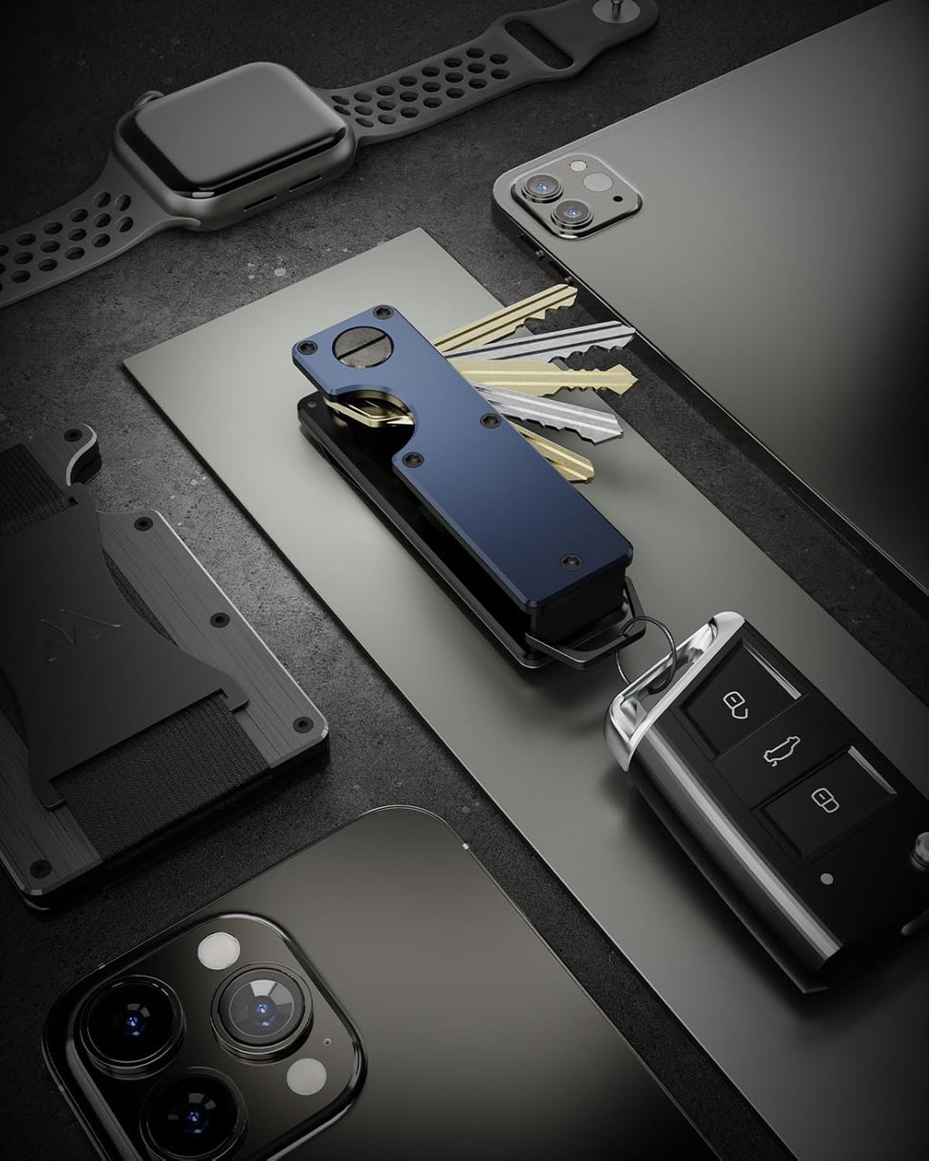 Key Organizer Compact Key Holder Metal Key Chain Minimalist key case key holder for keychain Secures 1-5 Keys