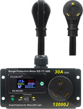 RV 30 Amp Surge Protector with Power Meter (kWh) - 12,000 Joules High Surge Guard - Real-Time Voltage & Amp Monitor for Travel Trailers (NEMA TT-30P)