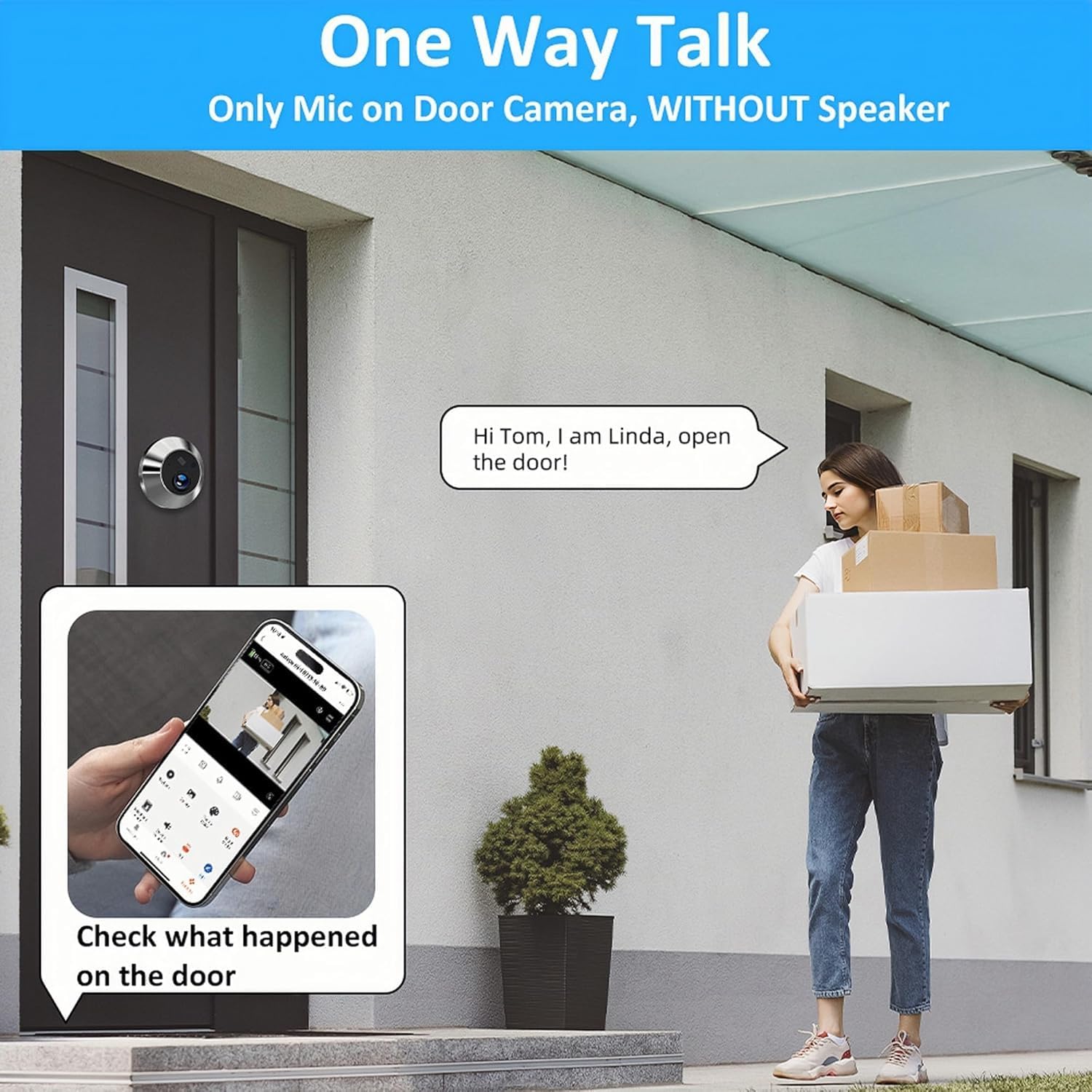 Zunate Door Peephole Camera, 4.3 inch LCD Screen 120 Wide Angle Visual Doorbell Digital Door Viewer, Door Peephole Viewer Video Doorbell 1080P Camera with PIR Motion Detection