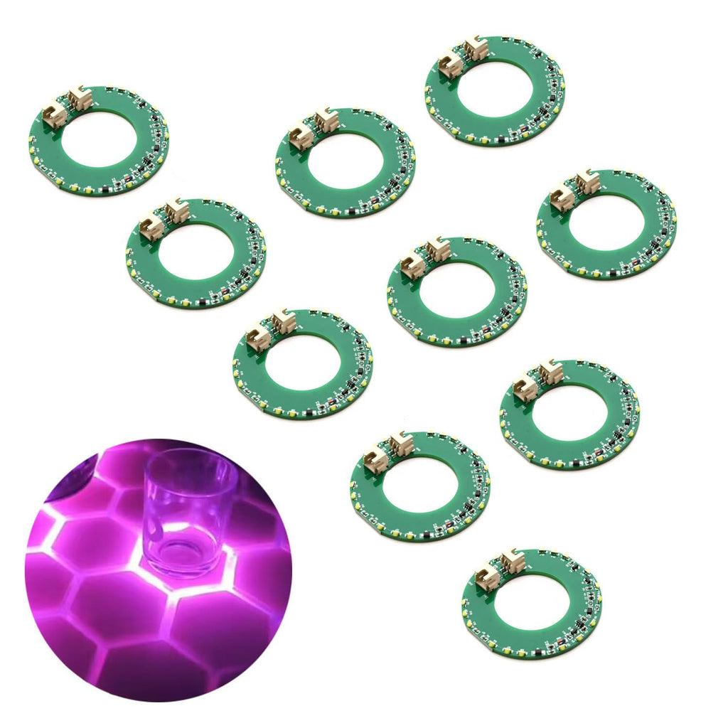 Touch Sensor Circuit Board DIY Touch-Sensitive Smart Table Module Built-in LED Light for Hexagon Coffee Luminous Table Touch Light Up Touch Switch 10Pcs (RGB)