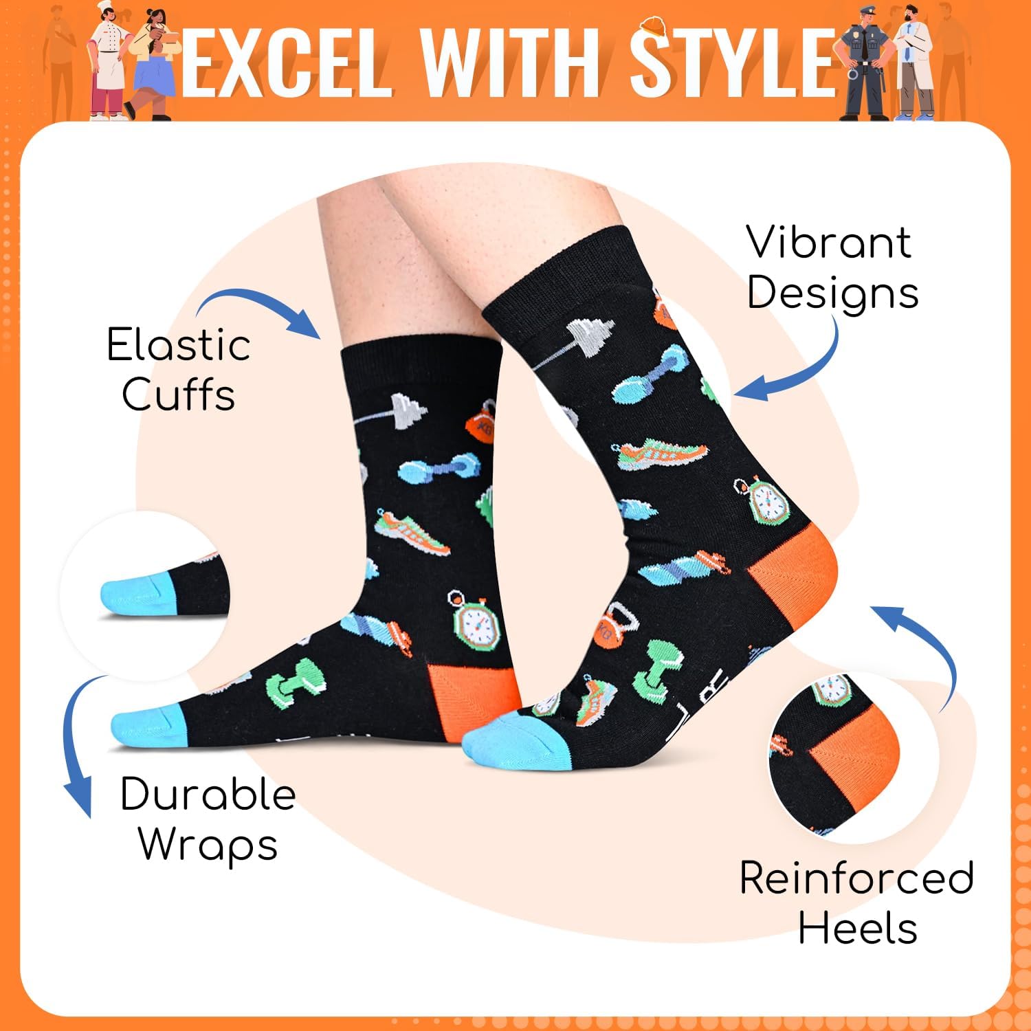 HAPPYPOP Gifts for Mechanic Personal Trainer - Photography Bus Driver Engineer Socks