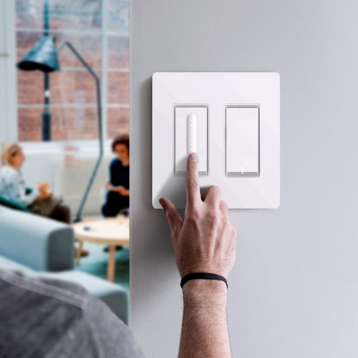 TREATLIFE Screwless Decorator Wall Plates, Standard Size 2-Gang/3-Gang Light Switch Plate, Outlet Covers, White 5 Pack (2-Gang 3 Pack & 3-Gang 2 Pack)