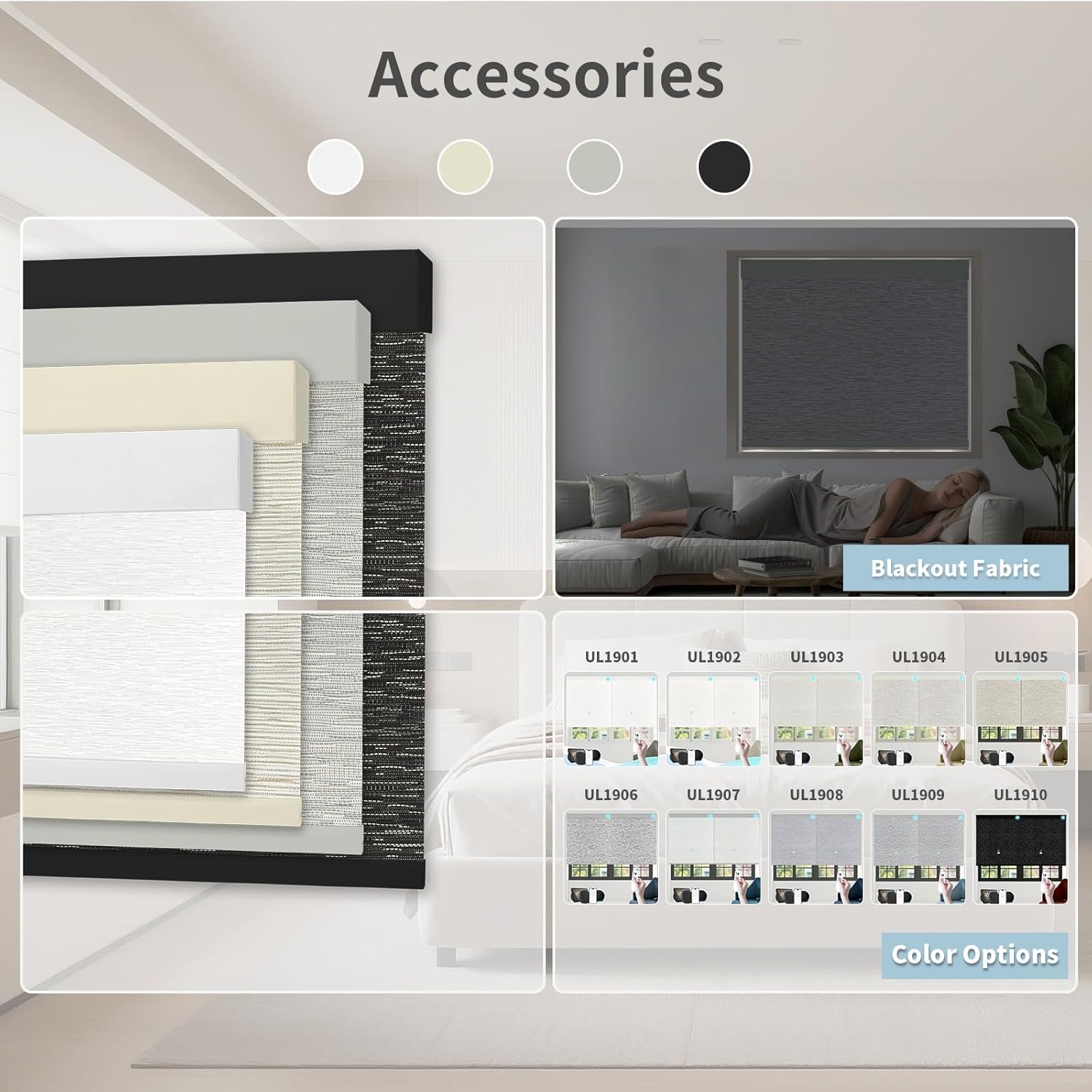 Motorized Blinds with Remote Custom Size Blackout Smart Roller Shades Compatible with Alexa Google, Electric Blinds for Windows