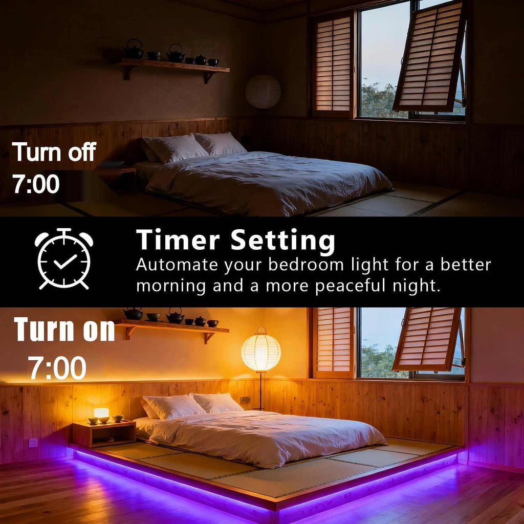 DAYBETTER 150ft Led Light Strips (2 Rolls of 75ft) with 24V Power Supply，Music Sync RGB Color Changing Lights for Bedroom, Desk, Home Kitchen Party Decoration with App & Remote Control