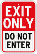 Faittoo Exit Only Do Not Enter Sign, 18 x 12 Inches Engineer Grade Reflective Aluminum Sign, UV Protected, Weather/Fade Resistant, Easy to Install and Read, Indoor/Outdoors Use