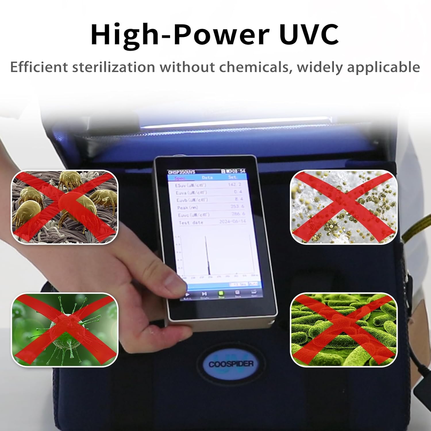3 Gallon Large-powerful UV Light Sanitizer Box, Portable Foldable Cleaner and Sanitizing Machine with 3-level Timer, UV Cleaner Bag for Key, Towel, Mask Cleaning Machine USB Wall Plug-in Charging Blue
