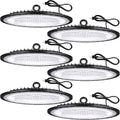 6 Pack 200W UFO Led High Bay Light Fixture,120VAC,30800LM,5000K Daylight Commercial Shop Bay Lighting,[850W MH/HPS Equiv.] US Plug Area Lighting for Warehouse/Barn/Gym/Factory/Workshop