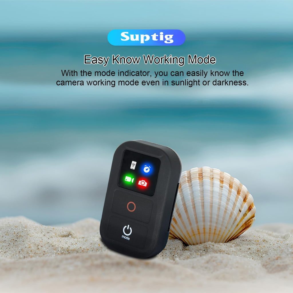 Suptig Wireless Remote Control for GoPro Hero 13/12/11/10/9/8 Black, Gopro Max, Phone, Built-in Rechargeable Battery