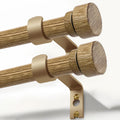 2 Pack Weathered Wood Grain Curtain Rods for Windows 72 to 144 Inches 1" Diameter Heavy Duty Window Curtain Rod Adjustable with Solid Finials for Living Room Bedroom Kitchen Farmhouse Outdoor