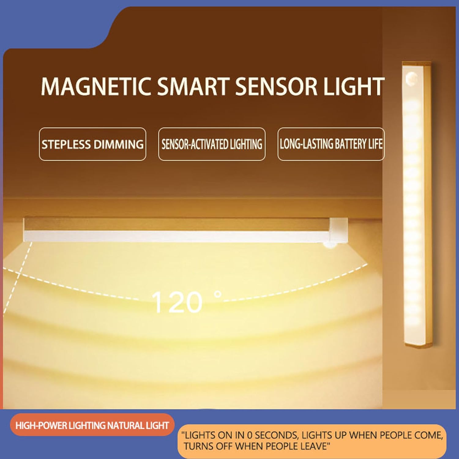 4 PCS Punch-Free Smart Sensor Magnetic Rechargeable Led Lights, Punch Free Smart Sensor Magnetic Light, USB C Rechargeable Closet Under Counter Lighting for Kitchen, Wardrobe (3.9in White Light)