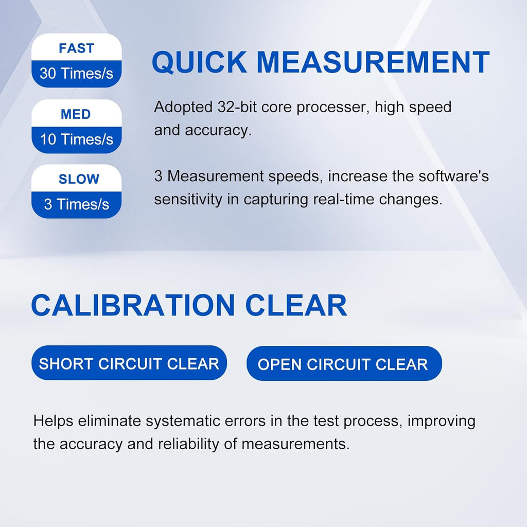 MATRIX MCR5200 Benchtop LCR Meter, 40Hz-200kHz 0.1%, Digital LCR Bridge Measures Inductance/Capacitance/Resistance, USB/RS232C, Calib-Clear, Data Save