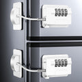 Child Proof Fridge Locks with 4 Code Password, Refrigerator Combination Latch for Kids, Toddlers and Adults, Baby Proofing Freezer Door Lock for Cabinets and Drawers, Oven, Windows (2 Pack-White)