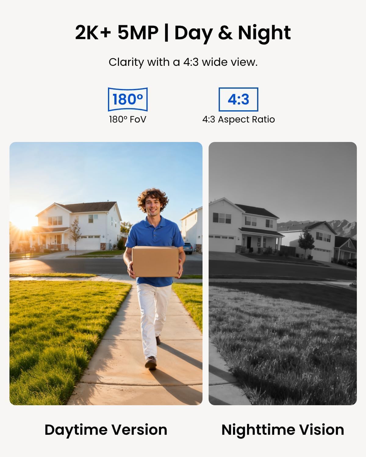 REOLINK Video Doorbell PoE Camera – 2K IP Security Camera Outdoor with Chime V2, 4:3 Aspect Ratio, 180 Degree Diagonal, 2-Way Talk, Plug & Play, Secured Local Storage, No Monthly Fee