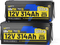 WattCycle 12V 314Ah LiFePO₄ Battery 2 Pack, Lithium Battery 12V 300A BMS, Lithium RV Batteries Built-in Bluetooth, IP65 Marine Batteries, Perfect for Home Energy Storage, RV, Marine, Solar, Off-Grid
