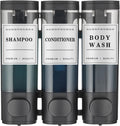 Shampoo and Conditioner Dispenser,Shower Soap Dispenser 3 Chamber No Drill Wall-Mounted Shampoo Dispenser for Shower Wall Mounted Shower Dispenser for Bathroom Hotel Large Capacity,Black