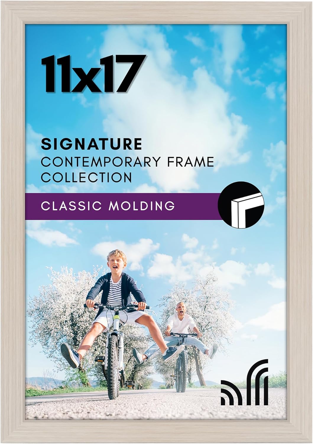 Americanflat 11x17 Picture Frame with Shatter-Resistant Glass - Signature Collection - Gallery-Style Frames Made of Engineered Wood - Photo Frame for Wall Display - Light Wood