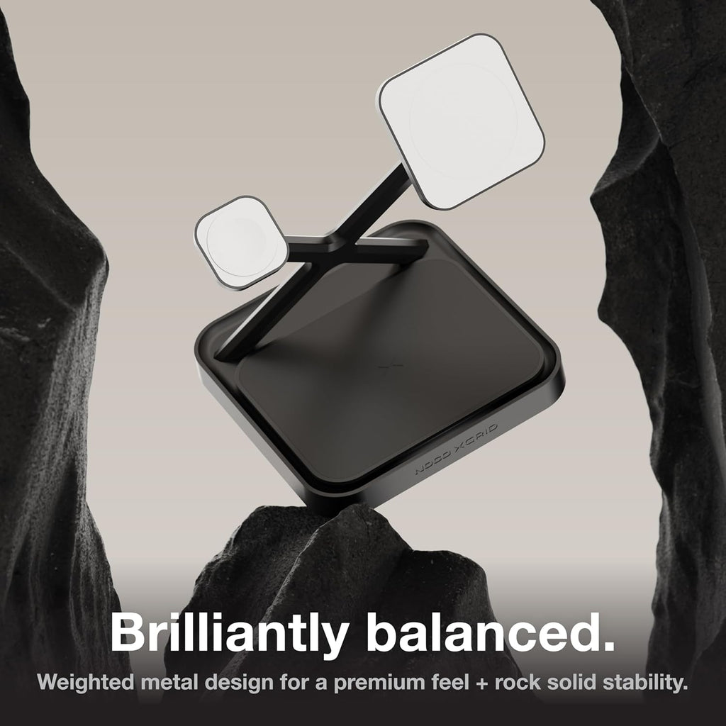 NOCO XGrid XDS3: 3-in-1 Wireless Charging Stand – Charging Station for iPhone, Apple Watch, and AirPods – MagSafe Compatible, Qi2 Certified – Includes 45W USB-C Wall Charger and 6.5-Foot USB-C Cable