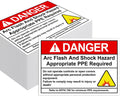 100 PCS Danger Arc Flash and Shock Hazard Label - 5 x 3.5" Warning Safety Appropriate PPE Required Signs for Electrical Workplace