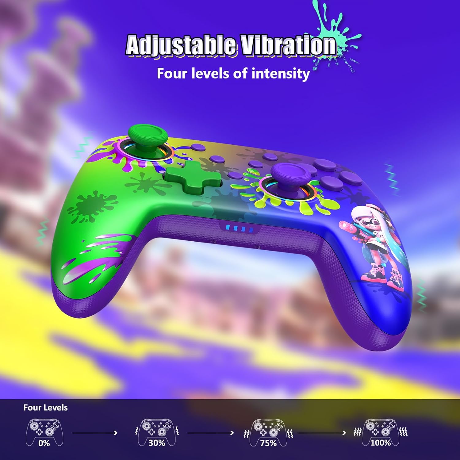 NexiGo Wireless Controller (No Deadzone) for Switch 2 and Switch, Bluetooth Controllers for Nintendo Switch with Vibration, Motion, Turbo and LED Light (Inkling)