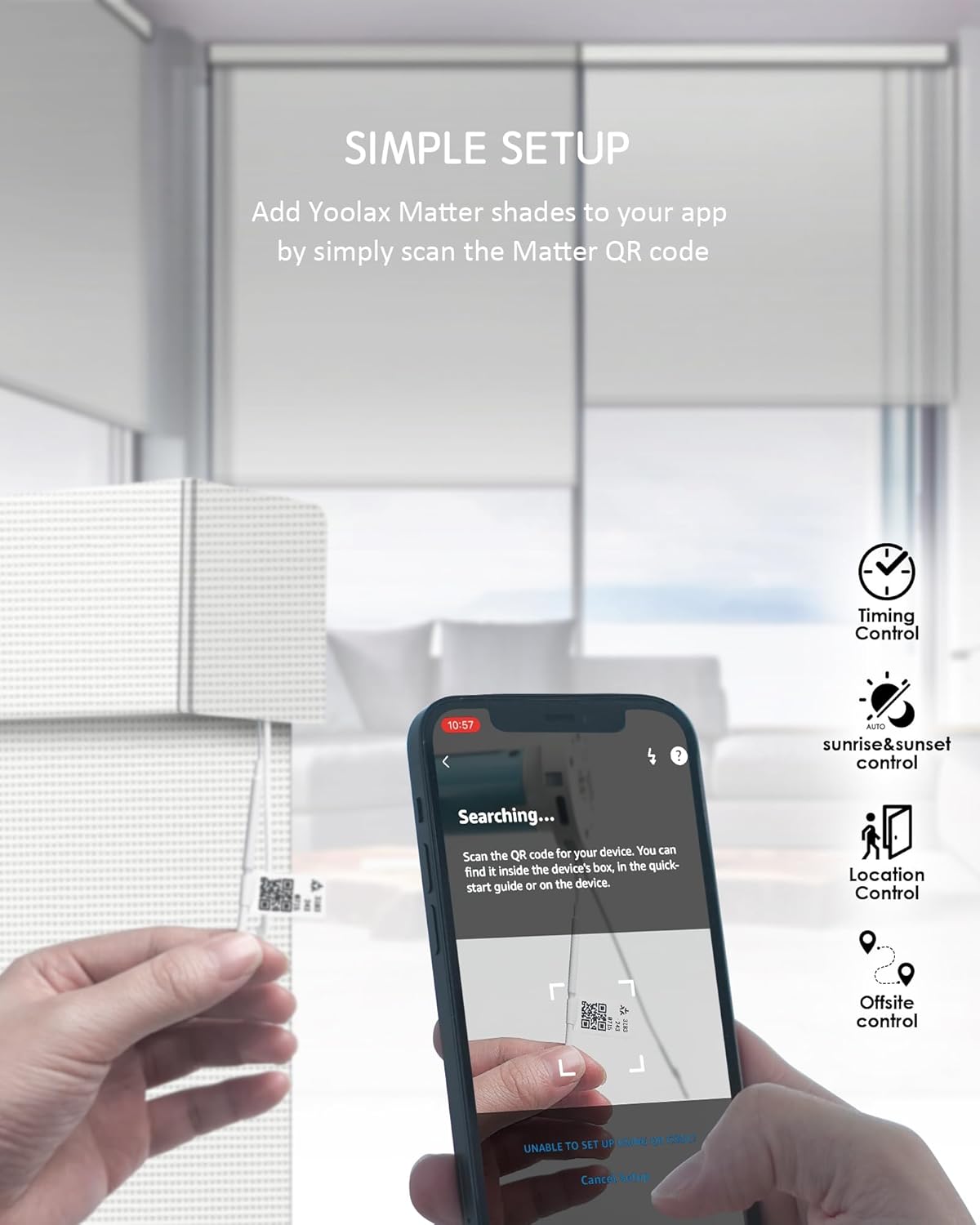 Yoolax Smart Blinds, Motorized Matter Solar Shades Flame Resistat Automatic Blinds for Windows Motorized Shades Compatible with Alexa, Google Home, Homekit(Solar-14% Openness Mesh White)