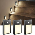 VST Motion Sensor Step Night Lights, Rechargeable Battery Powered Stair Lights with Magnetic Suck Installation for Indoor Bedroom Hallway Stair Nursery Kids Room (2.68 inch 3000K 3Pack Black)