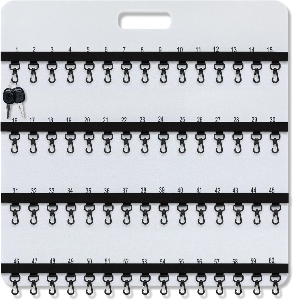 24'' x 24'' Key Rack Wall Mount with 38 Numbered Self Closing Hooks Felt Key Holder Board Storage for Car Dealer Property Manager Valet Parking Residential Small Businesses