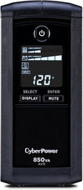 CyberPower CP850AVRLCD Intelligent LCD UPS Battery Backup and Surge Protector, 850VA/510W, 9 Outlets, AVR, Mini-Tower, UL Certified
