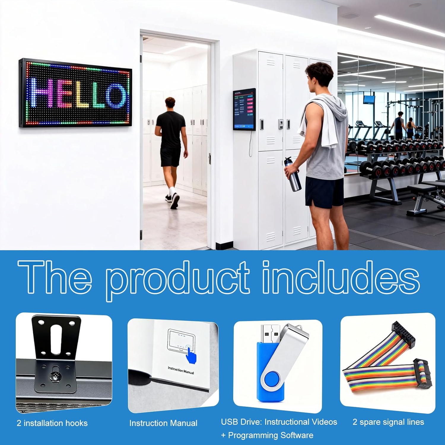 Programmable Led Sign Outdoor Digital Signs For Business Scrolling Electronic Message Board Wifi Control Display Screen Panel Custom Full Color Advertising P10(26" * 14")