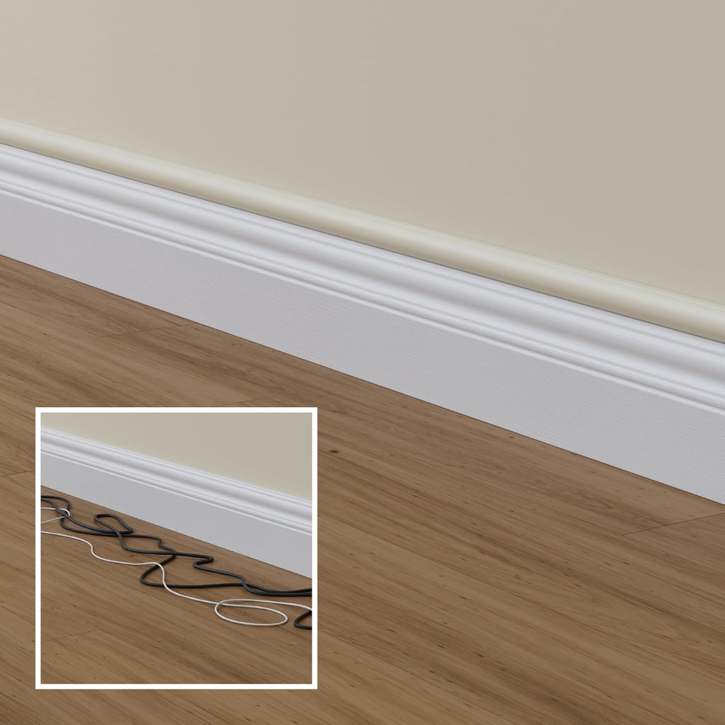 D-Line 157in Cord Cover Kit, Self-Adhesive Wire Hiders, Paintable Cable Raceway to Hide Wires on Wall, Electrical Cable Management - 10x 15.7 Lengths & 19 Accessories - 1.18" (W) x 0.59" (H) - Beige