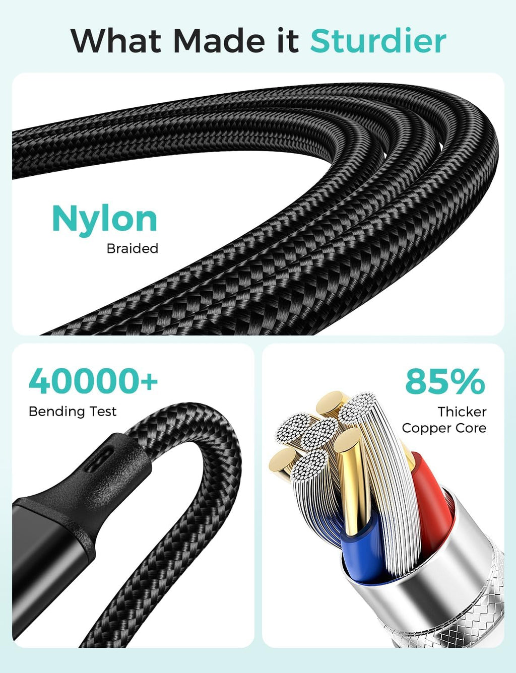 Travel Essentials,4 in 1 for Apple Watch Charger/iPhone Charger/Multi Charging Cable,Vacation RV Camping Essentials,USB C/L/Micro Portable Charger for iWatch 11-1/iPhone 17-12,Car&Gift-Black