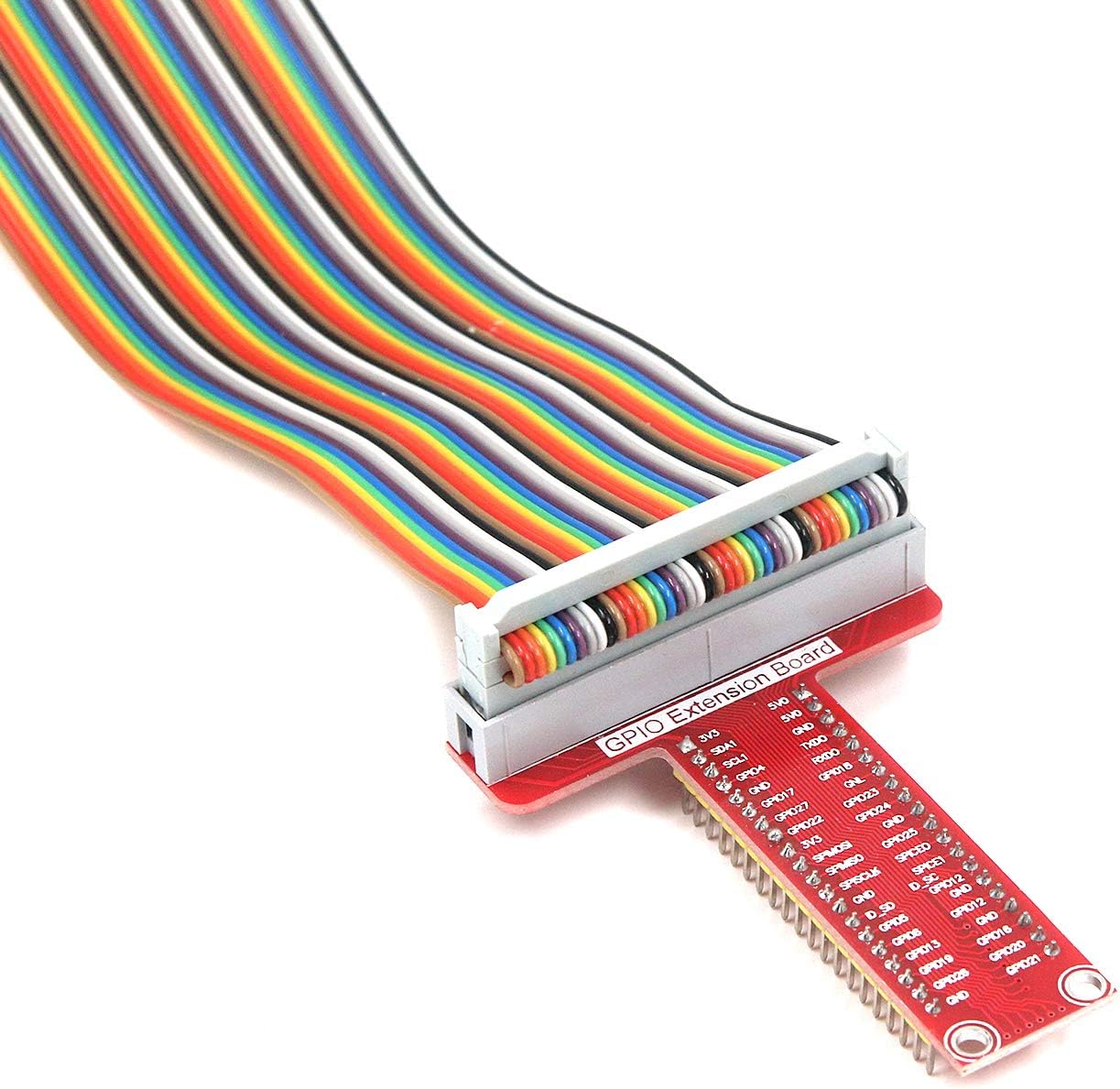 Quluxe 2 Set RPi GPIO Breakout Expansion Board + Ribbon Cable + Assembled T Type GPIO Adapter FC40 40pin Flat Ribbon Cable for Raspberry Pi B+ Kit