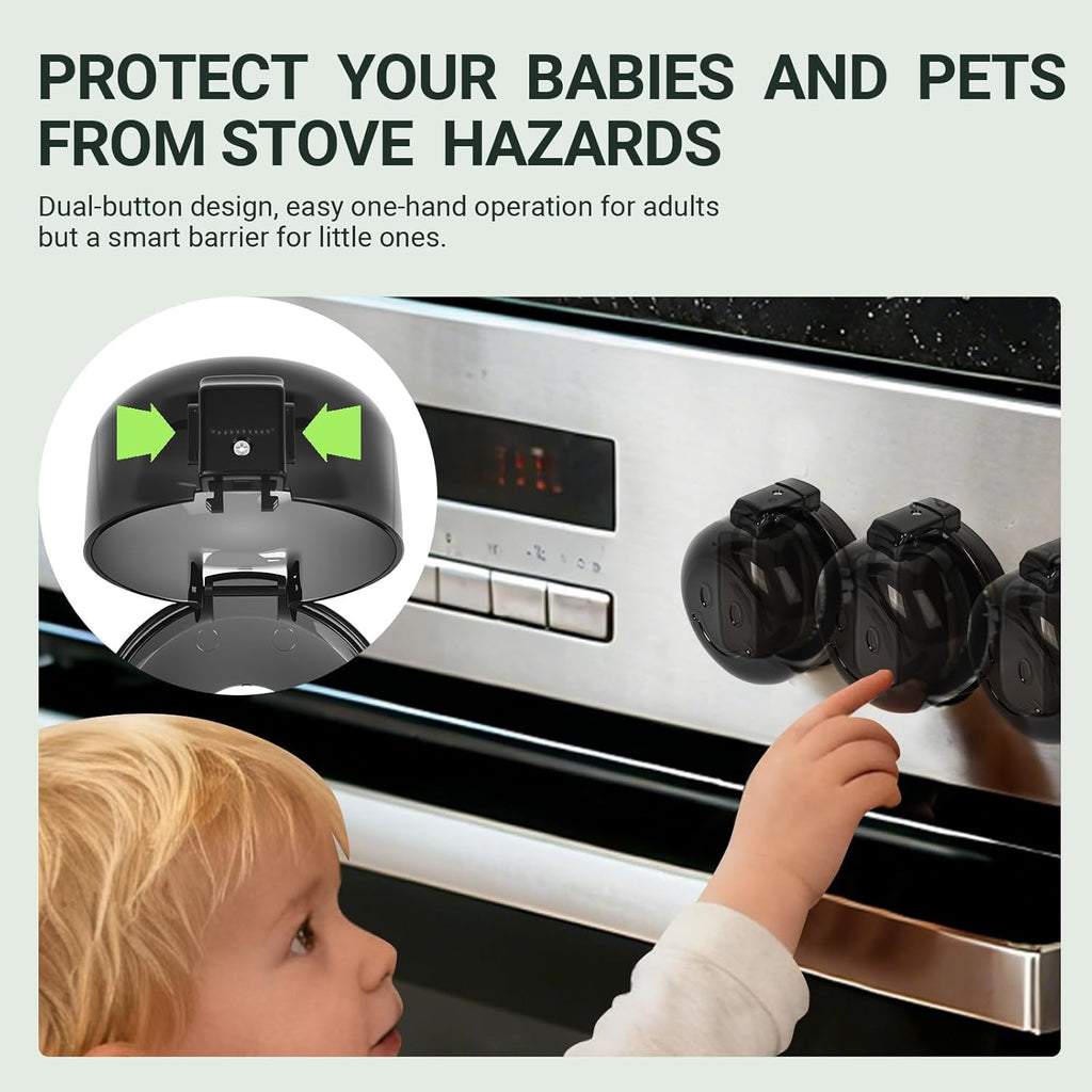 Stove Knob Safety Covers for Child, Gas Stove Knob Locks (5 Pack)
