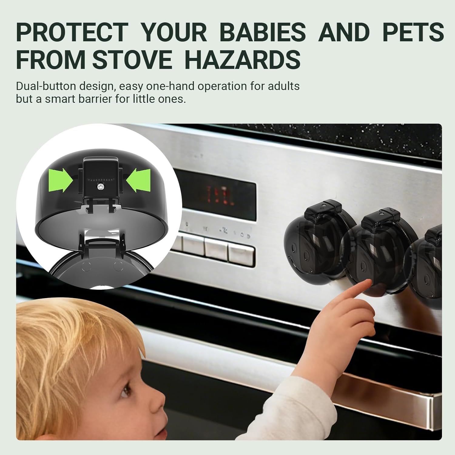 Stove Knob Safety Covers for Child, Gas Stove Knob Locks (5 Pack)