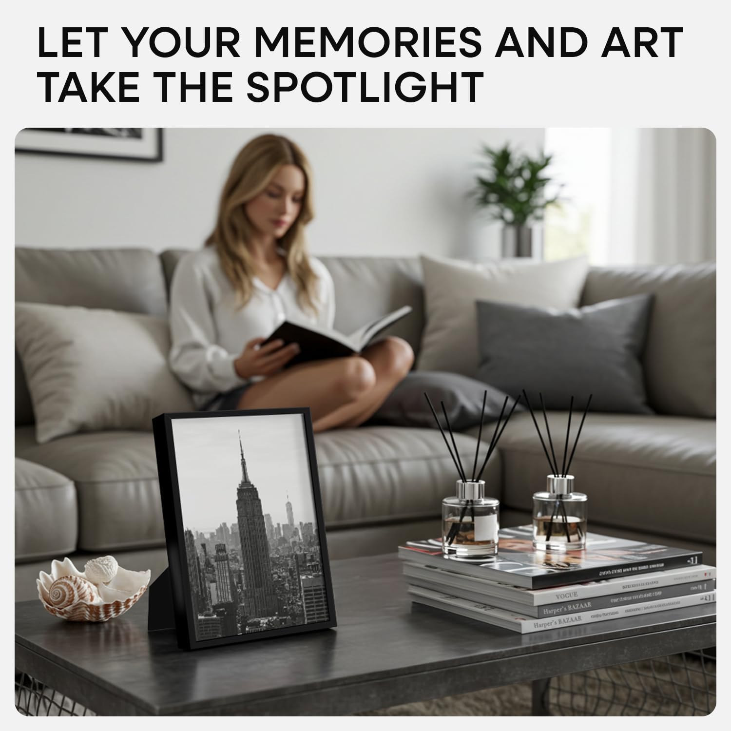 Homeforia 8x12 Picture Frame Black, High End Metal 8 x 12 Poster Frames with Mat 6 by 8 for Photo, 12x8 Frame Matted to 6x8 inch Print, 8by12 Wall or Tabletop Frame, Tempered Glass, Wall Kit, Set of 2