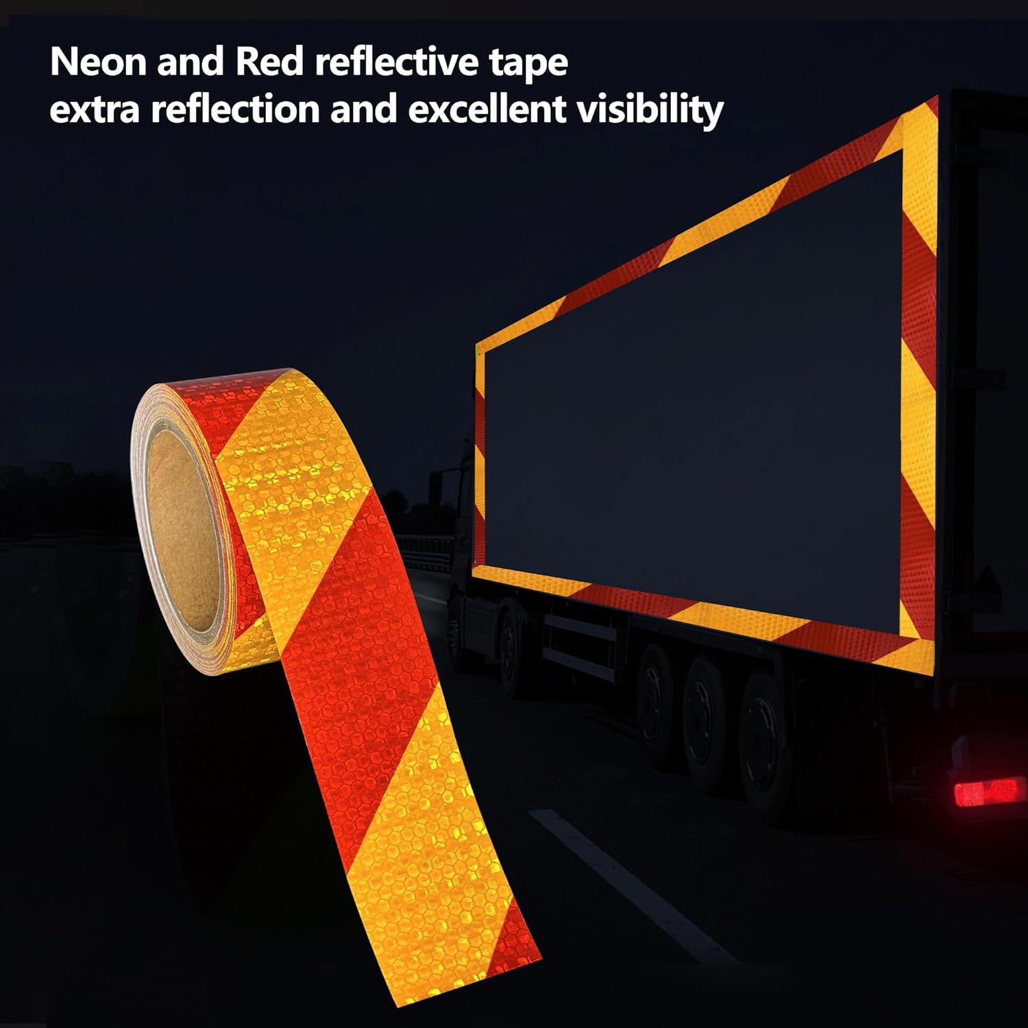 Arrow Reflective Tape Waterproof Caution Safety Tape Hazard Stickers Reflector Stripes for Warehouse, Floor,Wall Warning Signs (Yellowred Stripe, 2Inch x 33 Ft)