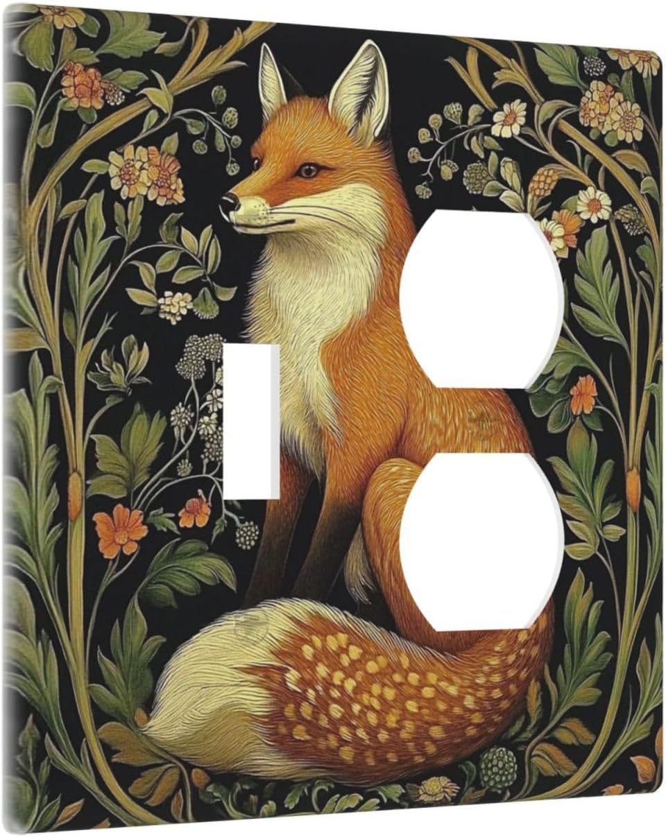 Fox Morris Plants Flowers Vine Colorful Floral Wallplates 1 Toggle 1 Duplex Switch Plate Electrical Gfci Faceplate Decorative Light Switch Covers For Bed Room Living Room Decor