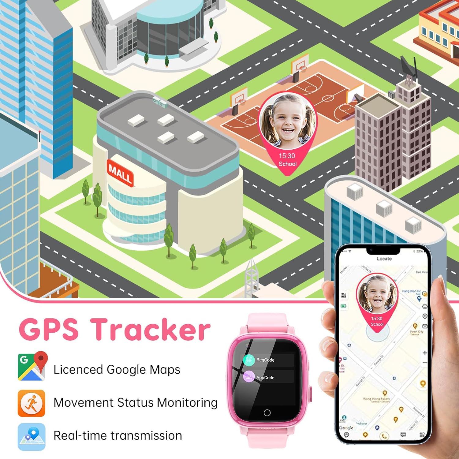 cjc 4G Smart Watch for Kids - Includes 2 Way Call, SOS Alerts, Parental Controls, Games, Camera, Alarm, Music Children's Smart Watch Gift