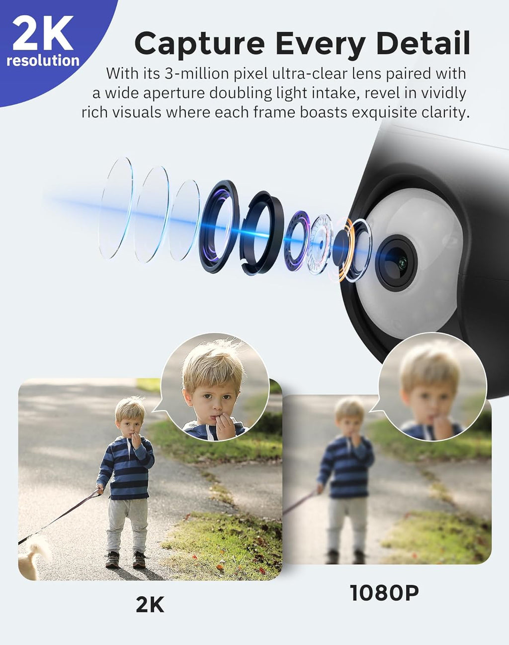 Hugolog 2K 3MP Light Bulb Security Camera 5G& 2.4GHz WiFi, 360° Wireless Outdoor Indoor Camera for Home, Motion Detection, Two-Way Talk, Color Night Vision, Siren Alarm, Compatible with Alexa(2 Pack)