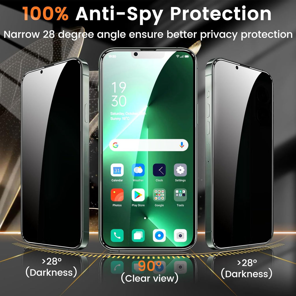 3+3 Pack Privacy Screen Protector for iPhone 13 Pro Max 6.7-Inch with 3 Pack Camera Lens Protector, Anti Spy Tempered Glass Film 9H Hardness Bubble Free Case Friendly