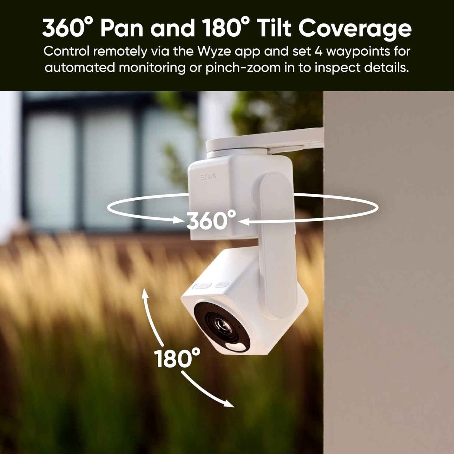 WYZE Cam Pan v4, 4K Smart Security Camera, AI Indoor/Outdoor Cameras for Home Security, Baby & Pet, Color Night Vision, 360° Pan/Tilt/8 x Digital Zoom, 2.4G & 5G, Works with Alexa & Google Assistant