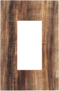 Decorative Outlet Covers Vintage Rustic Brown Wood Grain 1 Gang Single Rocker Light Switch Cover Plate Wall Plates GFCI Faceplate for Bedroom Farmhouse Decor