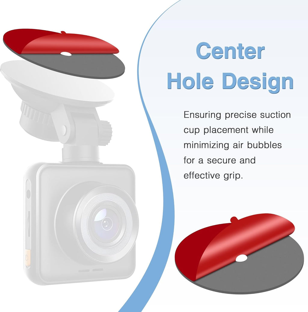Sticky Adhesive Pad for Radar Detector Mount,Round Clear Double-Sided Tapes(2.2 inches and 2.6 inches) with Center Hole Design,for Radar Detector Mount,Dash Cam Suction Cup,GPS Sucker Holder etc