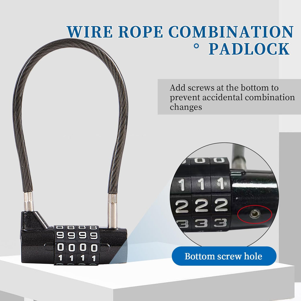 Combination Lock Cable Lock with 4 Digits Cabinet Lock with 3.5" Cable Length Twist 3.5" Length Durable Cable Ideal for lockers, Gym, Toolbox, Case Small Size Short Cable (3.5")