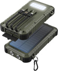 Power-Bank-Solar-Charger 45800mAh Fast Charging with 3 Built-in Cables LED Flashlight Portable External Battery Pack Compatible with iPhone, and-roid, Tablet, Drone, Camera