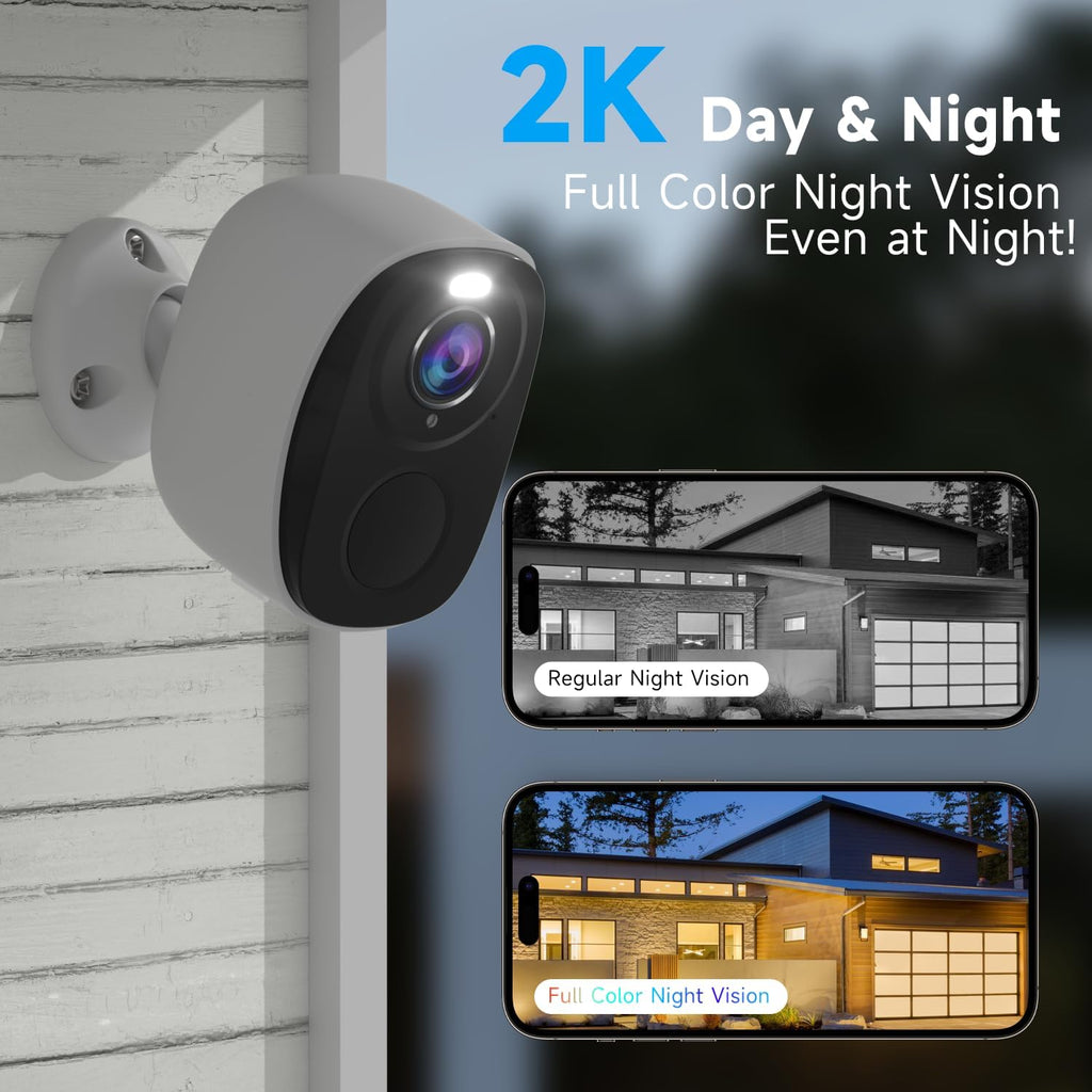 4pcs Solar Security Camera Wireless Outdoor, 2K WiFi Outdoor Camera for Home Security with Solar Panel, 24/7 Recording,AI Motion Detection,Color Night Vision, IP65 Waterproof, 2 Way Audio,SD/Cloud