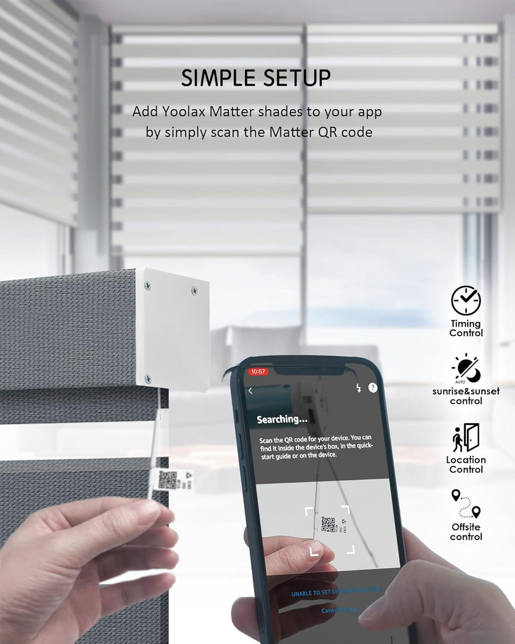Yoolax Smart Blinds Motorized Matter Zebra Blinds Compatible with Alexa, Google Home, Apple Homekit,Window Shades Blackout Electric Custom Roll Up Indoor Cordless Zebra Blinds for Home(Mesh Silver)