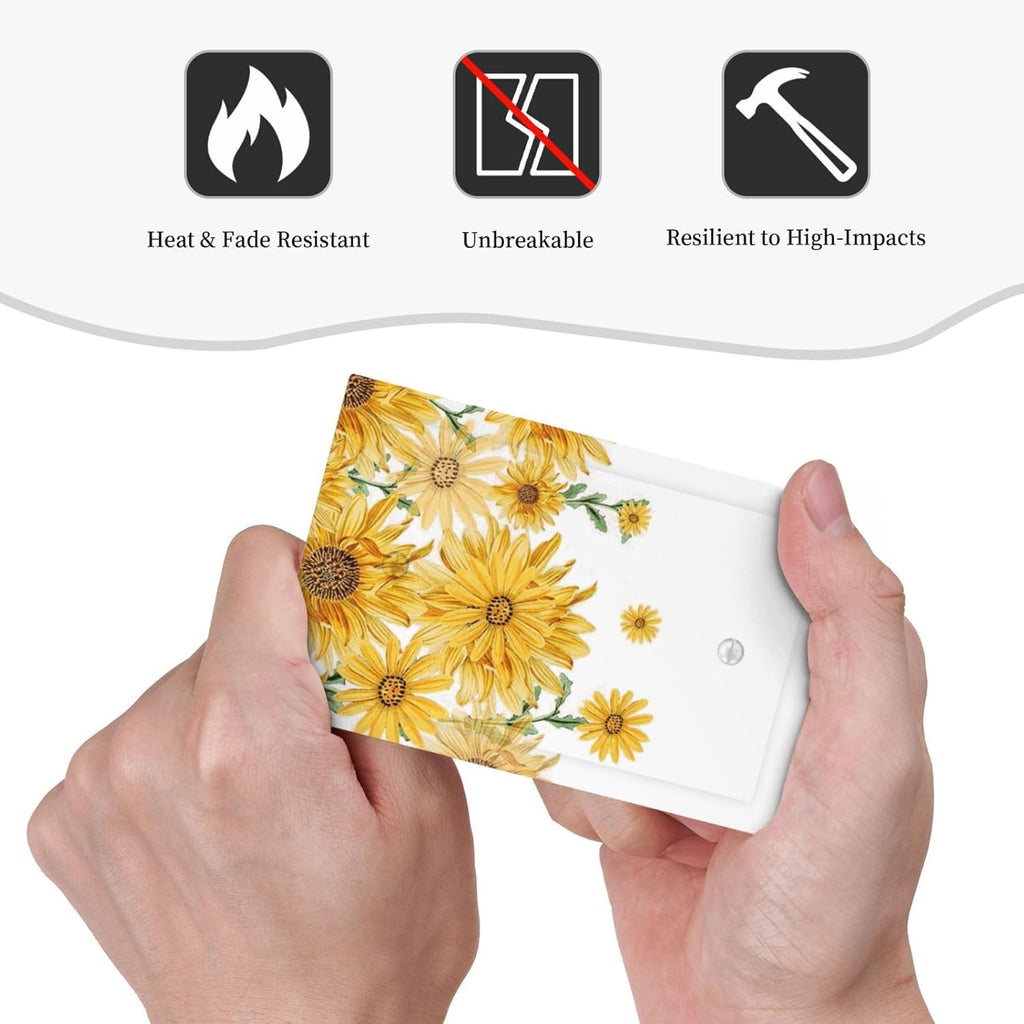 Sunflower Yellow Flowers Floral Light Switch Cover Plate 1 Gang No Device Blank Electrical Wall Plates Faceplate Decorative Switch Plate for Bed Room Living Room Decor